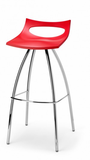 Design Barhocker, Farbe rot, Sitzhöhe 65 cm