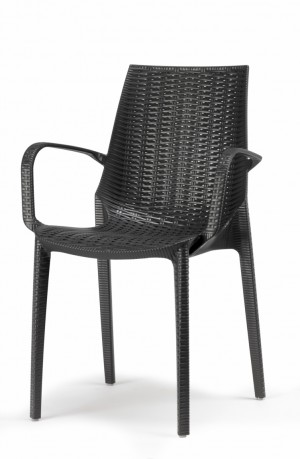 Design Gartenmöbel Stuhl Kunststoff anthrazit Glasfaser