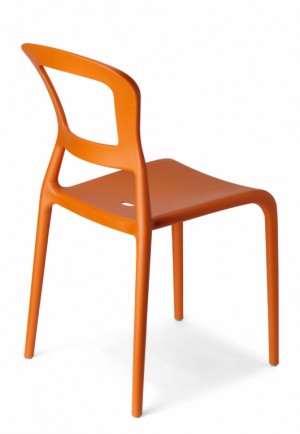 Design Stuhl Kunststoff orange modern Outdoor geeignet