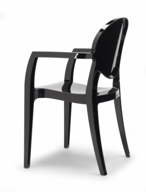 Design Stuhl modern klassisch mit Armlehne schwarz