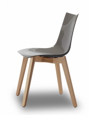 Stuhl grau, Stuhl mit Holzstuhlbeinen, Design Stuhl Holz Natural