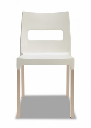 Design Stuhl ausgebleichte Buche Holz leinen
