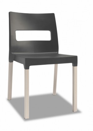Design Stuhl ausgebleichte Buche Holz anthrazit