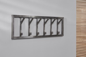 Wandgarderobe Edelstahl, Garderobe grau Metall, Breite 100 cm
