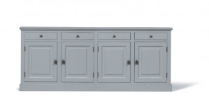 Anrichte grau, Sideboard grau Landhausstil, Breite 228 cm