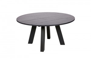 Tisch rund anthrazit Massivholz,  Esstisch rund  Eiche massiv, Durchmesser 150 cm