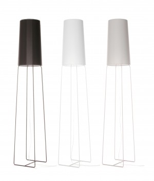 Stehleuchte in drei Farben, Stehlampe mit Lampenschirm schwarz, weiß, grau