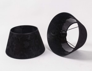 Lampenschirm aus Textil in schwarz, rund, Durchmesser 30 cm