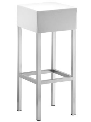 Design Barhocker Weiß, Tresenhocker gepolstert, Sitzhöhe 80 cm 