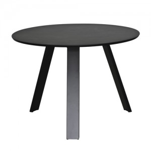 Moderner Tisch rund, Farbe schwarz, Metall Gestell