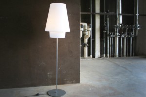 Stehlampe mit Lampenschirm, Stehleuchte weiß, Ø 58 cm