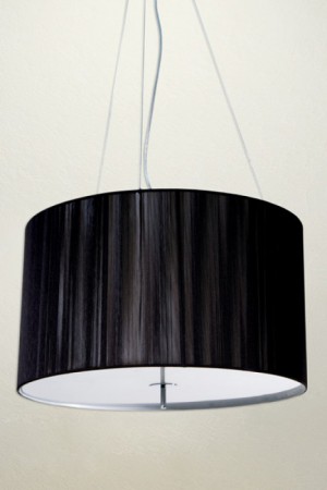 Hängeleuchte, Pendelleuchte mit einem schwarzem Lampenschirm, Ø 60 cm