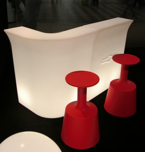 Designer Bartheke mit Beleuchtung, Ecksigment