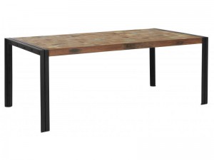Esstisch im Industriedesign, Tisch Massivholz-Tischplatte,  Länge 180 cm