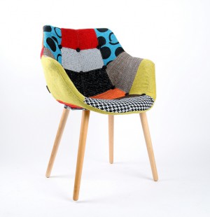 Design Stuhl mit Armlehne gepolstert, Multicolor