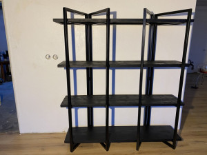 Bücherregal schwarz, Regal schwarz Industriedesign,  Breite 160 cm