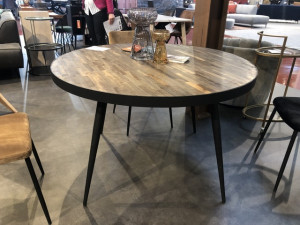 Runder Tisch brau-schwarz, Tisch rund schwarz, Durchmesser 120 cm
