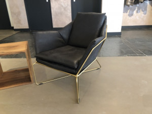 Leder Sessel schwarz vintage, Sessel Leder schwarz Metall Gestell