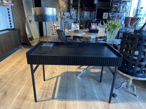 Schreibtisch schwarz Eiche furniert, schwarzer Schreibtisch Eiche furniert, Tisch schwarz Eiche furniert, Breite 120 cm