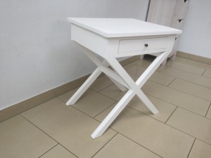 Nachttisch weiß, Beistelltisch weiß Landhausstil, Beistelltisch Holz, Maße 55 x 45 cm