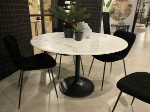 Marmor Tisch weiß, Tisch rund weiß, runder Tisch weiß,  Durchmesser 120 cm