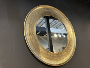 Spiegel rund Bronze, Wandspiegel rund Gold, Durchmesser  88 cm