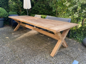 Gartentisch Landhaus , Esstisch Massivholz, Tisch Holz massiv,  Breite 240 cm