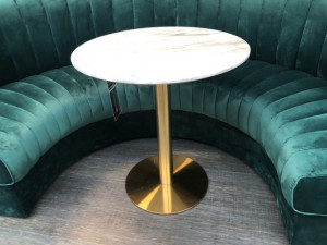 Runder Bistrotisch Gold, Bistrotisch Gold rund, runder Tisch, Durchmesser 90 cm