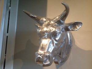 Stierkopf, Deko-Kopf Kuh aus Aluminium, Höhe 53 cm