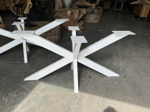 Tischgestell Metall weiß, Metallgestell weiß für ein Tisch, Tischfuß weiß, Breite 185 cm