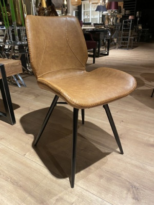 Design Stuhl in cognac schwarz Industriestil