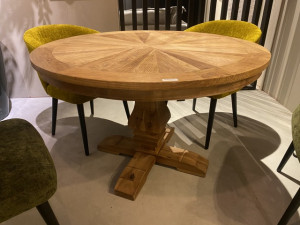 Runder Tisch Altholz, Esstisch rund Altholz, Tisch im Landhausstil, Durchmesser 135 cm