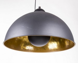 Pendelleuchte aus Metall, Hängeleuchte Farbe schwarz-gold, Durchmesser 53 cm
