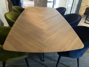 Tischplatte Eiche furniert,  Eichen Tischplatte fischgrätenmuster, Breite 220 cm