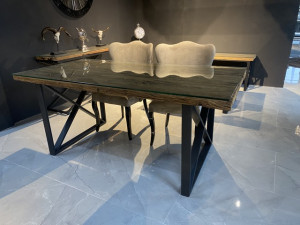 Esstisch schwarz, Tisch schwarz, Breite 180 cm