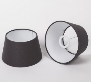 Lampenschirm für Tischleuchte, Form rund, Farbe Grau-Braun, Durchmesser 20 cm