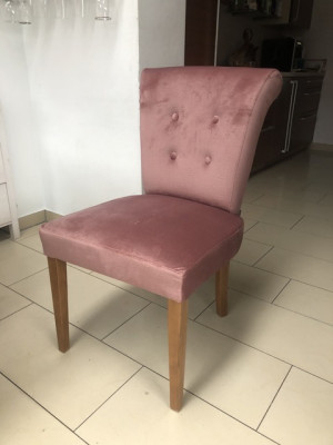 Stuhl alt-rosé samt Landhausstil, Stuhl gepolstert