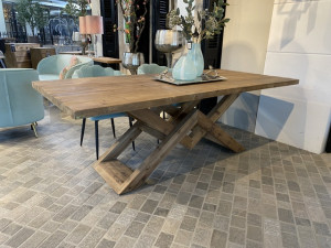 Tisch Naturholz-braun, Esstisch Naturholz, Tisch Massivholz, Breite 224 cm
