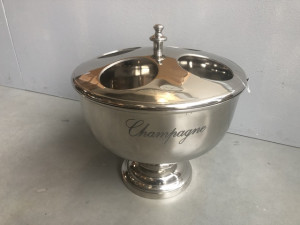 Champagnerkühler Silber, Sektkühler Silber, Weinkühler Silber, Durchmesser 37 cm