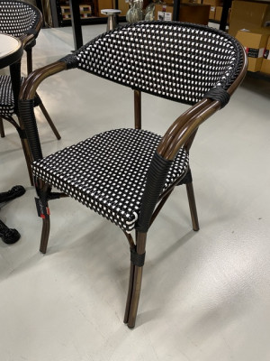 Outdoor Stuhl, Gartenstuhl schwarz-weiß, Stuhl für Bistrotisch schwarz