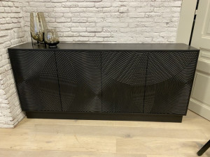 Sideboard schwarz, Anrichte schwarz,  Breite 185 cm