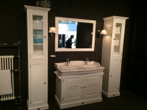 Badezimmerschrank weiß mit eine Glastür, Schrank weiß, Breite 41 cm