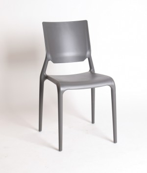 Design Stuhl Kunststoff grau