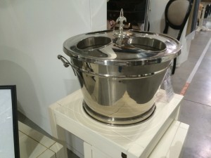 Champagnerkühler Silber, Sektkühler Silber, Weinkühler Silber,  Durchmesser 43 cm