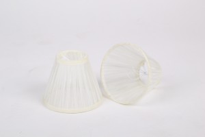 KIemmschirm Organza Weiß, Lampenschirm für Kronleuchter, Form rund Ø 14 cm