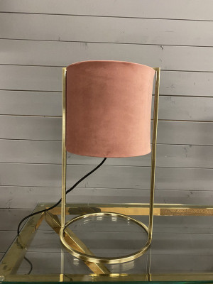 Tischlampe rosa Lampenschirm, Tischleuchte Gold-rosa, Tischlampe Lampenschirm rosa, Höhe 45 cm