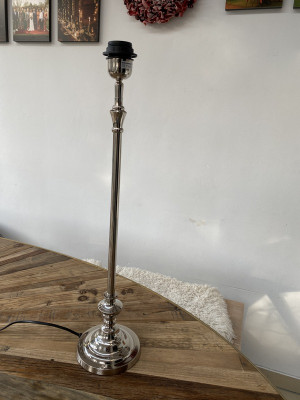 Lampenfuß Silber, Tischlampenfuß verchromt, Tischlampe Silber, Höhe 60 cm