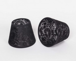 KIemmschirm schwarz, Lampenschirm für Kronleuchter, Form rund Ø 14 cm