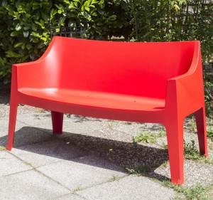 Gartenbank rot, Sofa Kunststoff, Outdoor- Bank rot 