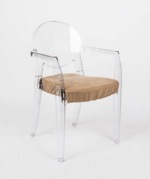 Design Stuhl mit Armlehne und Sitzkissen